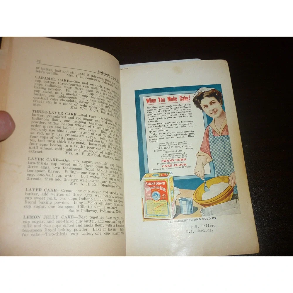 Antique Indianola Nebraska Cook Book Ladies Aid Christian Church  Recipes